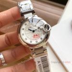 Swiss Quality Fake Cartier Ballon Bleu De 33mm Diamond Watch